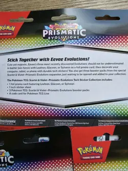 Pokemon TCG Prismatic Evolutions Tech Sticker Blister Collection Set X3 New - Image 3