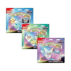 Pokemon TCG Prismatic Evolutions Tech Sticker Collection Blister Set of 3 RANDOM - Image 1