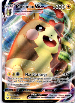 Pokemon TCG Morpeko VMAX 080/202 Sword & Shield Full Art Holo Rare Near Mint - Image 1