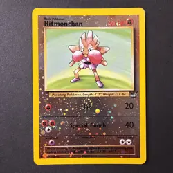 Pokemon TCG Hitmonchan WoTC Best of Game Promo #2 Reverse Holo with SWIRL LP - Image 1