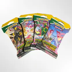 💹Complete Pack Art Set Of (4) Evolving Skies Sleeved Booster Packs Pokemon TCG - Image 1