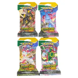 💹Complete Pack Art Set Of (4) Evolving Skies Sleeved Booster Packs Pokemon TCG - Image 2