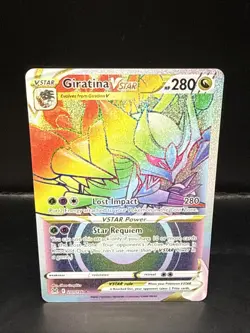 Pokemon TCG Giratina VSTAR Rainbow Rare 201/196 Lost Origin - Image 1