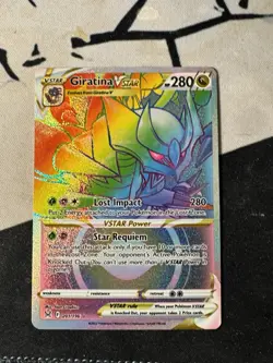 Pokemon TCG Giratina VSTAR 201/196 Secret Rainbow Rare, Lost Origin NM - Image 1