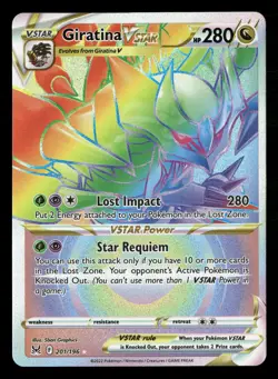 2022 Pokemon SwSh Lost Origins 201/196 Giratina Vstar Rainbow Secret Rare - Image 1