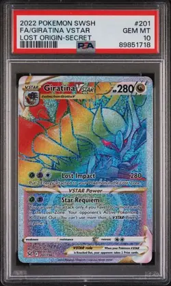 Pokemon Giratina VSTAR TCG 201/196 Lost Origin Secret Rare Rainbow Rare Psa 10 - Image 1