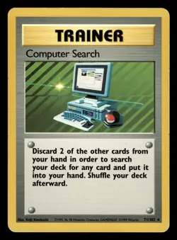 Computer Search 71/102 Rare Base Set Pokemon Card - Image 1