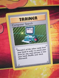 LP (Shadowless) Pokemon COMPUTER SEARCH Card BASE Set 71/102 Non-Holo Rare WOTC - Image 1