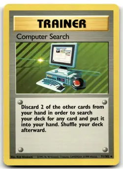Computer Search 71/102 Base Set Rare Trainer - WOTC Pokemon Card - Image 1