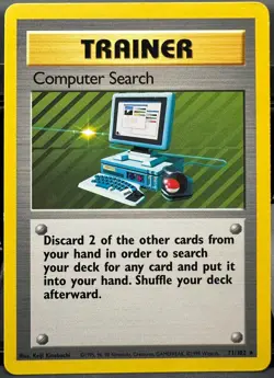 Computer Search 71/102 Base Set Pokemon TCG 1999 LP - Image 1