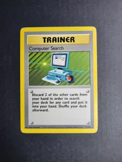 Computer Search 71/102 Pokemon TCG Base Set Unlimited Regular Rare MP - Image 2