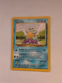 Pokemon TCG Squirtle 63/102 Regular Common Base Set - Image 1