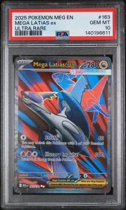 2025 Pokemon Meg En-Mega Evolution #163 Mega Latias Ex Ultra Rare PSA 10 - Image 1