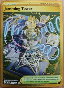 Jamming Tower 243/182 - Gold Hyper Rare Destined Rivals Pokemon TCG - NM Card - Image 1