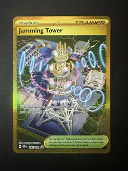 Jamming Tower 243/182 Sv10: Destined Rivals Gold Hyper Rare Pokemon TCG NM - Image 1