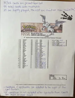 Pokemon Fossil Lot 99 Cards 35/62 In Set WOTC Mint Near Mint & Lightly Played - Image 5