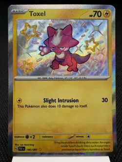Toxel 140/091 - Shiny Holo Rare - Paldean Fates Pokemon Card NM - Image 1