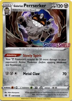 Galarian Perrserker - (Prerelease) Promo SWSH: Sword & Shield Promo Cards SWSH0 - Image 1