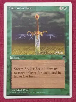 Magic The Gathering CHRONICLES STORM SEEKER green card MTG - Image 1