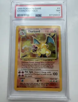 1999 Pokemon Card Base Set 4/102 Charizard Holo Rare - PSA 7 NEAR MINT! - Image 1