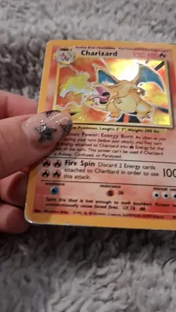 Charizard Holo Rare 4/102 Base Set Pokemon Card 1999 Vintage WOTC MP/HP - Image 2