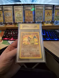 PGC Grade 10 Base Set Charizard 4/102 Holo Rare Pokemon Card 1999 - Image 1
