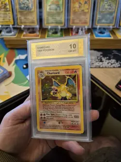 PGC Grade 10 Base Set Charizard 4/102 Holo Rare Pokemon Card 1999 - Image 5