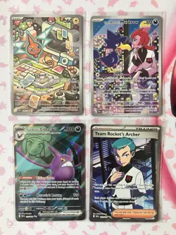 Pokemon TCG Destined Rivals Illustration Rare EX Team Rocket Full Art Card Lot - Image 1