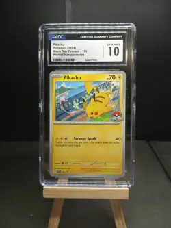 2024 Pokemon SVP EN-SV Black Star Promo World Championships #190 Pikachu CGC 10 - Image 1
