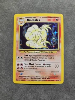 Pokemon TCG Ninetales 12/102 Holo Rare Unlimited Vintage - WOTC Base Set - LP - Image 1