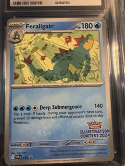Pokemon TCG Feraligatr SVP 213 Black Star Promo Illustration Contest 2024 CGC 10 - Image 3