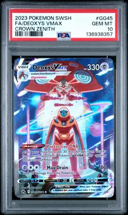 2023 POKEMON SWORD & SHIELD CROWN ZENITH #GG45 FULL ART/DEOXYS VMAX PSA 10 - Image 1