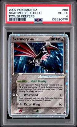 2007 POKEMON EX POWER KEEPERS #98 SKARMORY EX-HOLO PSA 4 - Image 1