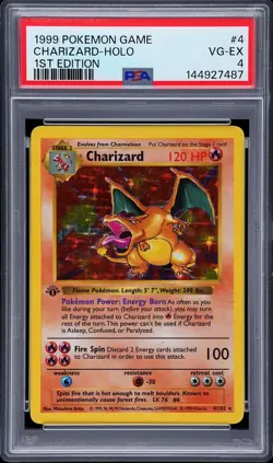 1999 POKEMON BASE SET 1ST EDITION #4 CHARIZARD-HOLO PSA 4 - Image 1