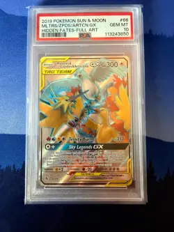 Moltres & Zapdos & Articuno GX (Full Art) 66/68 Hidden Fates Holo - PSA 10 - Image 1