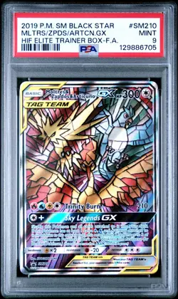 Pokemon Moltres Zapdos Articuno GX Hidden Fates ETB FA Promo SM210 PSA 10 - Image 1