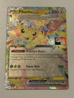 057/191 Pikachu ex Pokemon TCG Prize Pack Series 7 Play Stamped Surging Sparks - Image 1