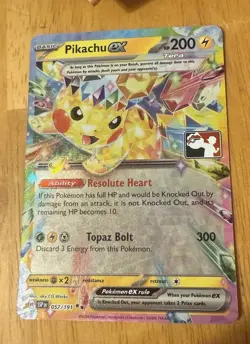 057/191 Pikachu ex Pokemon TCG Prize Pack Series 7 Play Stamped Surging Sparks - Image 1