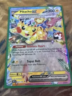 057/191 Pikachu ex Pokemon TCG Prize Pack Series 7 Play Stamped Surging Sparks - Image 1