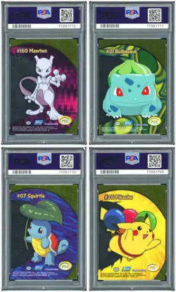 Pokemon PSA 9*3 & 10 Mewtwo & Pikachu 2000 TV Animation Clear Cards English - Image 2