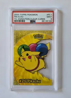 2000 Topps Pikachu Pokemon TV Animation Clear Cards PC1 PSA 9 - Image 1