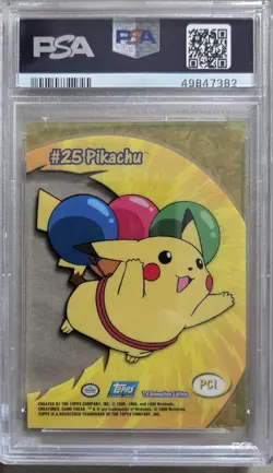 2000 Topps Pokemon TV #PC1 Pikachu Clear Card Animation Series 2 PSA 9 MINT - Image 2