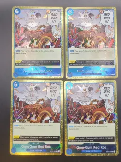 X4 Gum-Gum Red Roc (Jolly Roger Foil) OP04-056 R Playset One Piece Tcg - Image 1