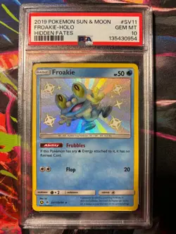 2019 POKEMON SUN & MOON HIDDEN FATES #SV11 FROAKIE-HOLO PSA 10 - Image 1