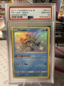 2019 Pokemon Sun & Moon Hidden Fates Holo #SV11 Shiny Froakie PSA 10 GEM MINT - Image 1