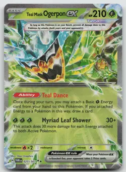 Teal Mask Ogerpon ex Double Rare Reverse Holo SV06: Twilight Masquerade 025/167 - Image 1