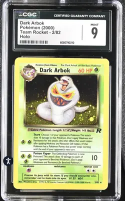 Dark Arbok 2/82 Team Rocket Holo Rare 2000 CGC 9 MINT - Image 2