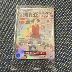 One Piece Monkey D. Luffy US Voyage College Basketball Card Rutgers 1/23 IN HAND - Image 3