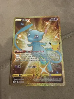 Pokemon Mew Holo Rare TCG Gold Card Celebrations 25th Anniversary 025/025 - Image 1