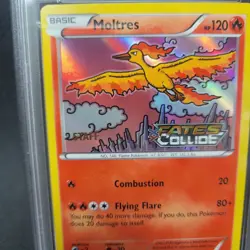 Pokemon Fates Collide PSA 7 Moltres XY127 Prerelease STAFF Promo Card NM - Image 2